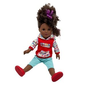 My Life As Doll World Vlogger Outfit Red Hoodie Pants Shoes 18" African American